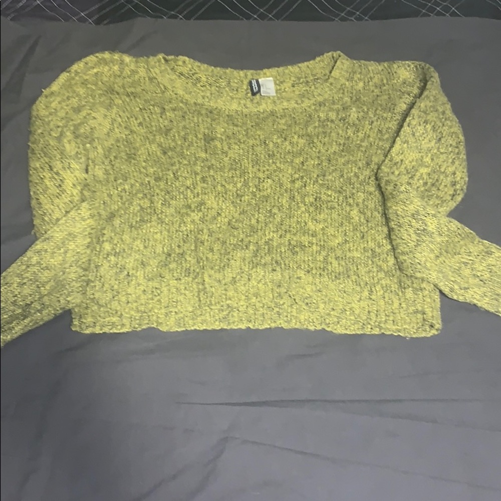 Green crop top sweater